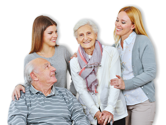 caregivers and their patients smiling