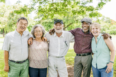 group of seniors on the park